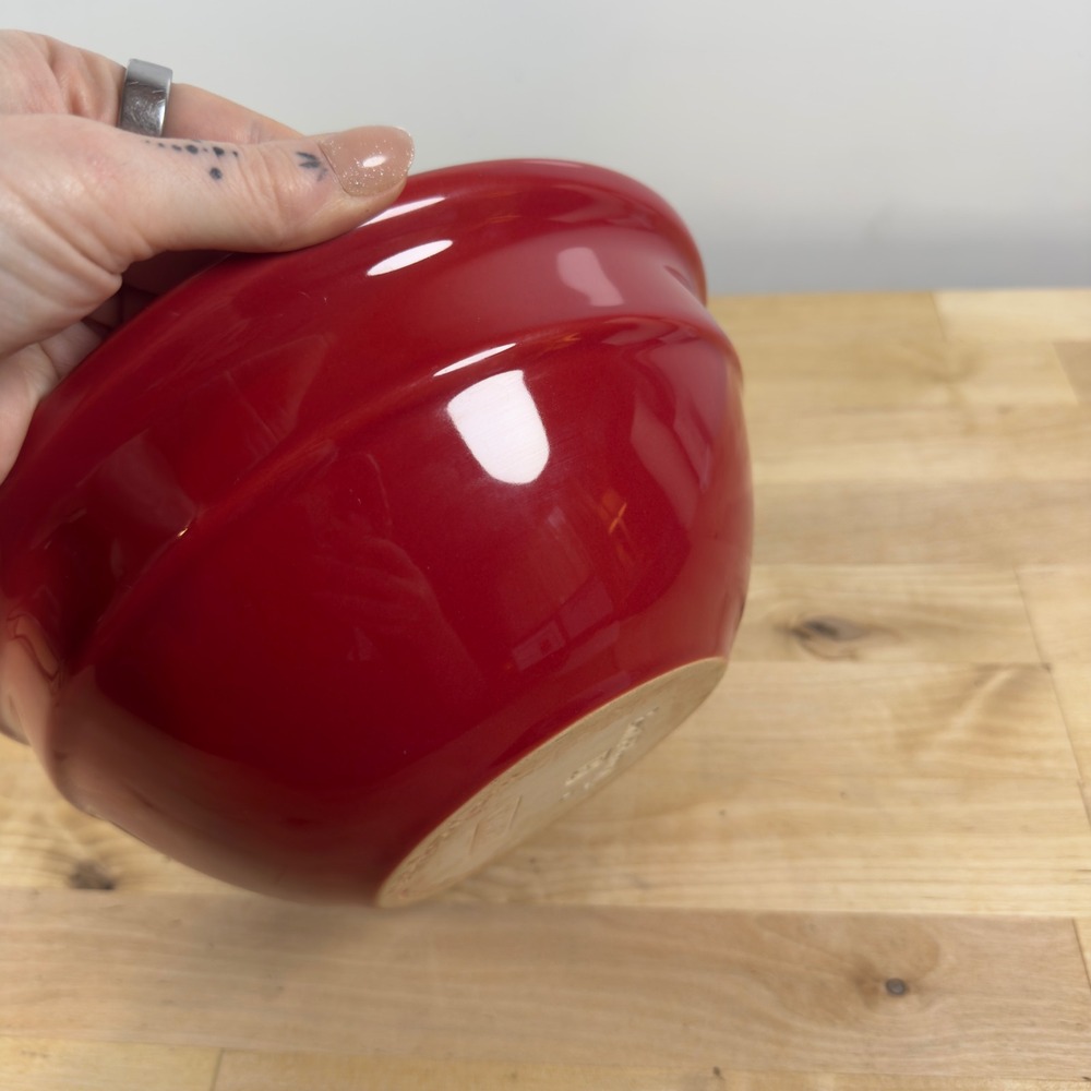 Emile Henry France Red Ceramic Mixing Bowl 8 Inch Round Stoneware 34.20 - Picture 5 of 11